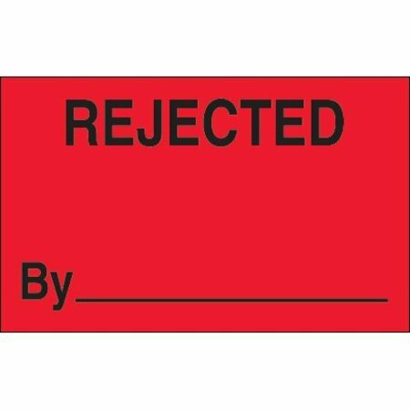 BSC PREFERRED 1 1/4 x 2'' - ''Rejected By'' Fluorescent Red Labels S-325